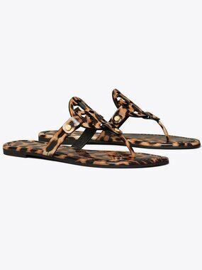 Tory Burch Miller Thong Sandal- Patent Leopard